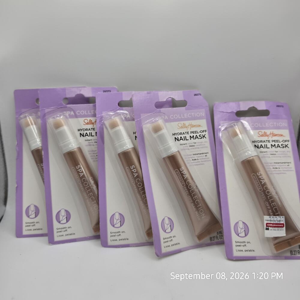 Sally Hansen Spa Collection Hydrate Peel-Off Nail Mask # 28373 Lot Of 5 Packs